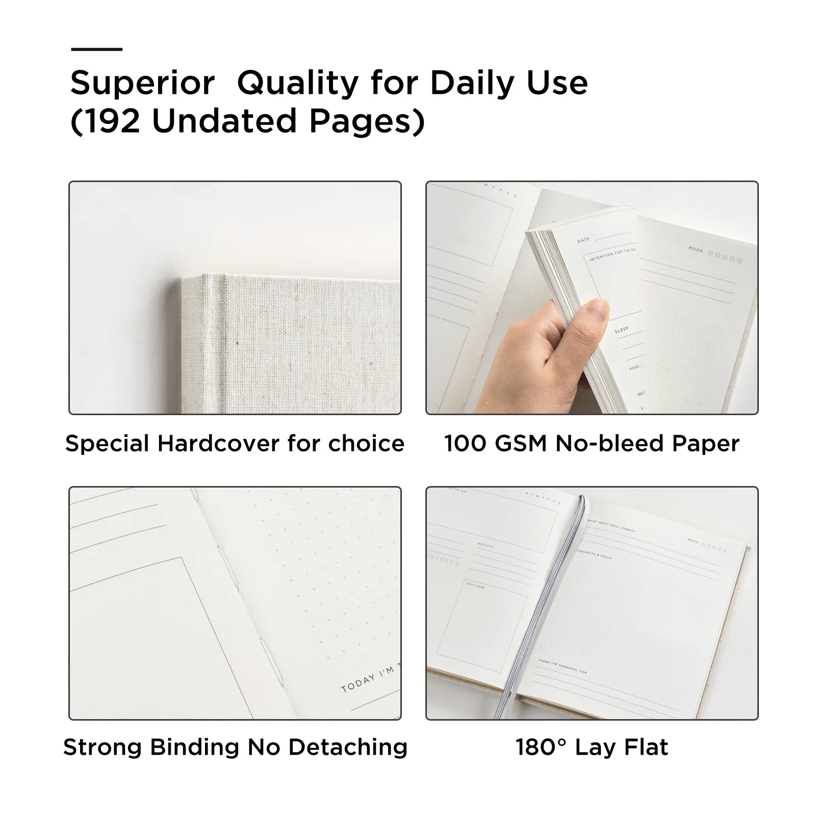 Wellness Journal, 6.5"X 8", 91 Days Undated Self-Care Mental Health Journal, Guided Prompts for Reflection (Green)