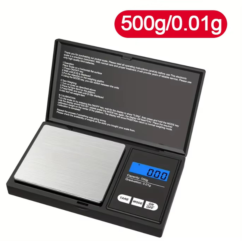 0.01G Jewelry Mini Stainless Steel Electronic Scale Digital Pocket Scale Gold Gram Balance Weight Scale Portable Pocket Scale